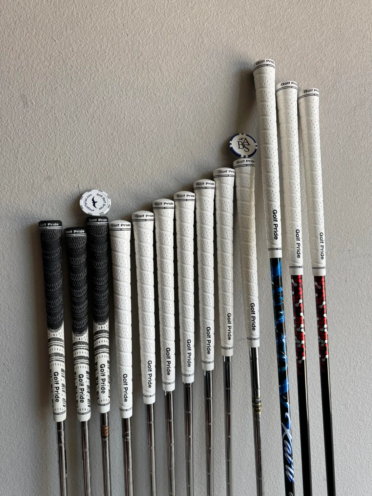 Finished mixed set with Golf Pride Tour Wrap and MCC grips